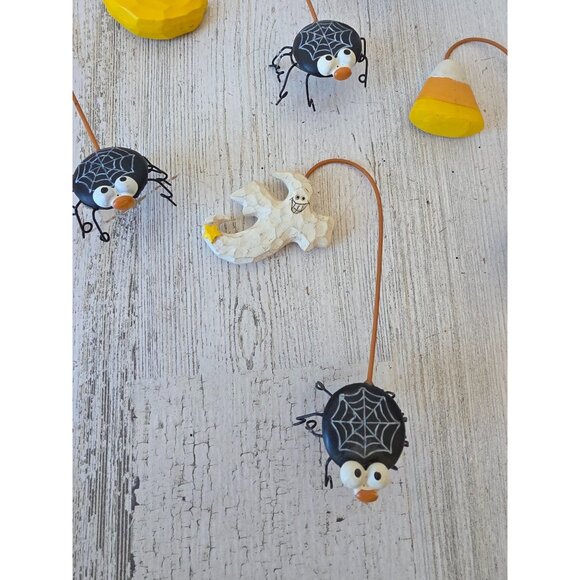 Metal spider ghost candy corn witch ornament Halloween decor unique Xmas tree - Picture 5 of 11